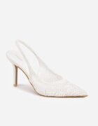 vices Pantofi cu toc Slingback cu carâmb ajurat Ernestine Albi