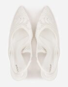 vices Pantofi cu toc Slingback cu carâmb ajurat Ernestine Albi