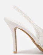 vices Pantofi cu toc Slingback cu carâmb ajurat Ernestine Albi