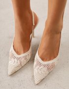 vices Pantofi cu toc Slingback cu carâmb ajurat Ernestine Bej