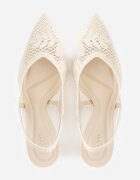 vices Pantofi cu toc Slingback cu carâmb ajurat Ernestine Bej