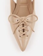 vices Pantofi cu toc subțire Bej închis Slingback Decorate cu șireturi tip corset și fundă Azimuna