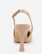 vices Pantofi cu toc subțire Bej închis Slingback Decorate cu șireturi tip corset și fundă Azimuna