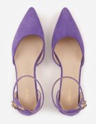 vices Pantofi cu toc Violet pe toc geometric cu brant din piele Polori