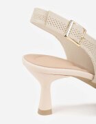 vices Pantofi eleganți Bej Slingback din Material textil cu Toc Mic cu Brant Soft-Pillow Orinysha