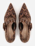 vices Pantofi eleganți Maro Leopard cu toc stiletto cu branț din piele naturală cu cataramă Nalisette