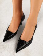 vices Pantofi eleganți Negre Lăcuite cu toc mic cu ornament triunghiular Omenra