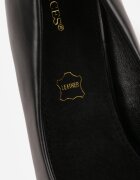 vices Pantofi eleganți negri cu toc gros cu branț din piele naturală Pioana