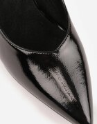 vices Pantofi eleganți negri lăcuiți cu toc gros cu branț din piele naturală Modvire