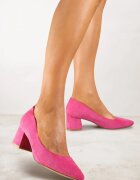 vices Pantofi fuchsia pe toc gros cu branț din piele naturală Rieris