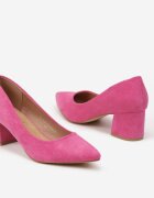 vices Pantofi fuchsia pe toc gros cu branț din piele naturală Rieris