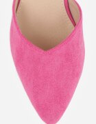 vices Pantofi Fucsia cu toc gros cu branț din piele și cu ornament la baretă Lilria