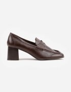 vices Pantofi în stil mocasin cu toc gros și branț din piele naturală Ilati Maro