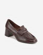 vices Pantofi în stil mocasin cu toc gros și branț din piele naturală Ilati Maro