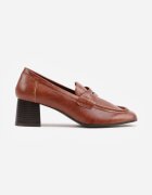 vices Pantofi în stil mocasin cu toc gros și branț din piele naturală Ilati Maro