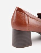 vices Pantofi în stil mocasin cu toc gros și branț din piele naturală Ilati Maro