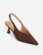 vices Pantofi Maro închis Slingback cu Toc Pisoi și Partea Superioară Ajurată Klephei