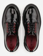 vices Pantofi Oxford Eleganți Negru-Roșu cu Șireturi și Platformă Anatala