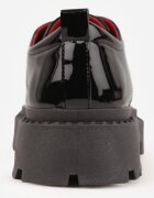 vices Pantofi Oxford Eleganți Negru-Roșu cu Șireturi și Platformă Anatala