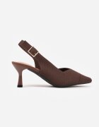 vices Pantofi slingback Maro din Țesătură cu Toc Mic și Branț Soft-Pillow Orinysha