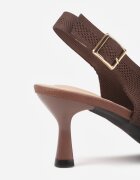 vices Pantofi slingback Maro din Țesătură cu Toc Mic și Branț Soft-Pillow Orinysha