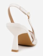 vices Pantofi stiletto Albi Slingback din Plasă pe toc mic cu Broderie și Mărgele Vilin