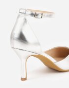 vices Pantofi stiletto Argintii cu toc cui cu vârf ascuțit și cataramă Ulandorea