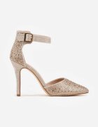 vices Pantofi stiletto Aurii cu pietre de zirconiu fine și Brant din piele Vortinia