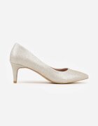 vices Pantofi stiletto aurii cu sclipici cu branț din piele naturală Editiria