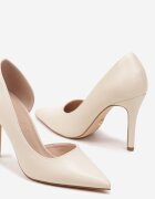 vices Pantofi stiletto Bej Clasici cu branț din piele naturală Norelis