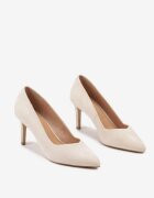 vices Pantofi stiletto Bej cu Branț din Piele Naturală cu Vârf Ascuțit Mairisse