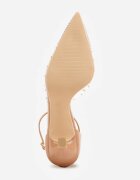 vices Pantofi stiletto bej cu toc stiletto cu branț din piele naturală decorați cu zirconii Lilarin