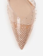 vices Pantofi stiletto bej cu toc stiletto cu branț din piele naturală decorați cu zirconii Lilarin