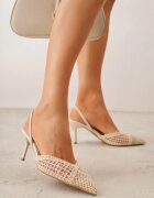 vices Pantofi stiletto bej Decorați cu plasă Coraerial