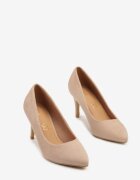 vices Pantofi stiletto bej închis casual cu branț din piele naturală Cleinae