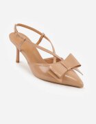 vices Pantofi stiletto Bej închis cu aplicație în formă de fundă Evithe