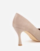 vices Pantofi stiletto Bej închis cu branț din piele naturală Muzite
