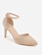 vices Pantofi stiletto Bej închis cu Branț din piele naturală și curea decorativă Korori