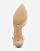 vices Pantofi stiletto Bej închis cu Branț din piele naturală și curea decorativă Korori