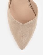 vices Pantofi stiletto Bej închis cu Branț din piele naturală și curea decorativă Korori