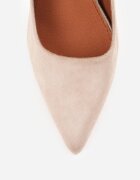vices Pantofi stiletto Bej închis cu toc clepsidră cu brant din piele Enaille