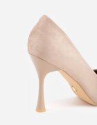 vices Pantofi stiletto Bej închis cu toc clepsidră cu brant din piele Enaille