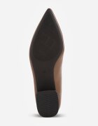 vices Pantofi stiletto bej închis cu toc gros cu branț din piele Alinire