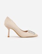vices Pantofi stiletto bej Ornați cu cataramă cu zirconii Lalabria