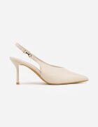 vices Pantofi stiletto Bej Slingback cu partea superioară cu decupaj în V în ton