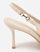 vices Pantofi stiletto Bej Slingback cu partea superioară cu decupaj în V în ton