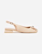 vices Pantofi stiletto Bej Slingback cu Zirconii și Brant din Piele Eklina
