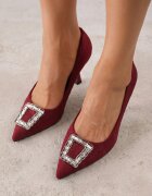 vices Pantofi stiletto Bordeaux Decorați cu cataramă cu zirconii Lalabria