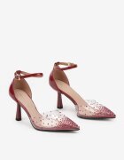 vices Pantofi stiletto bordo cu branț din piele naturală decorați cu zirconii Lilarin