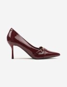 vices Pantofi Stiletto Bordó Lăcuiți cu Catarame și Curele Tamirella